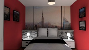 chambre 3D theme new york griffe deco