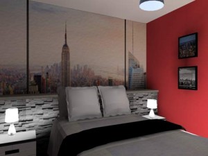 chambre 3D theme new york griffe deco